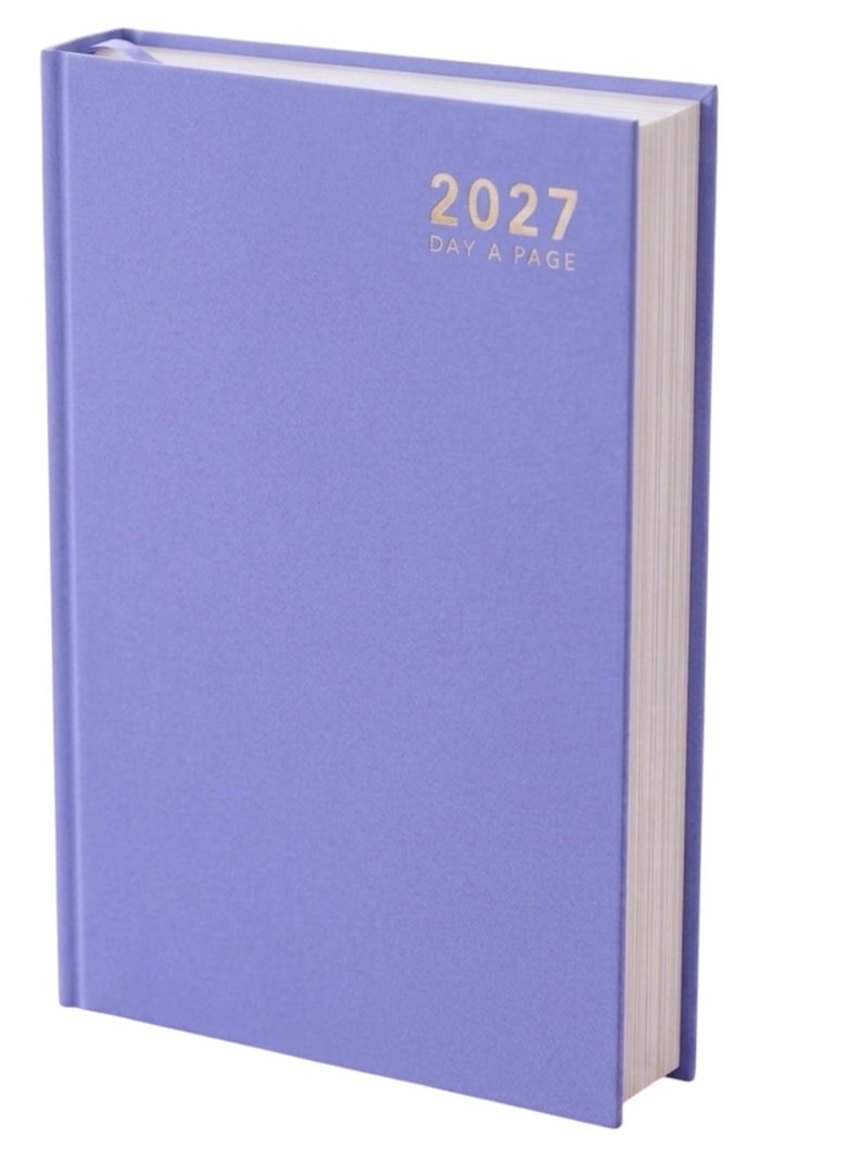 2027 diary A6 A5 A4 Page a Day Week to View Diary Hardback Full Year Planner Case bound Back Cover Lilac