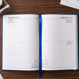 2027 diary A6 A5 A4 Page a Day Week to View Diary Hardback Full Year Planner Case bound Back Cover image 6
