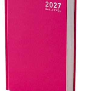 2027 diary A6 A5 A4 Page a Day Week to View Diary Hardback Full Year Planner Case bound Back Cover Pink