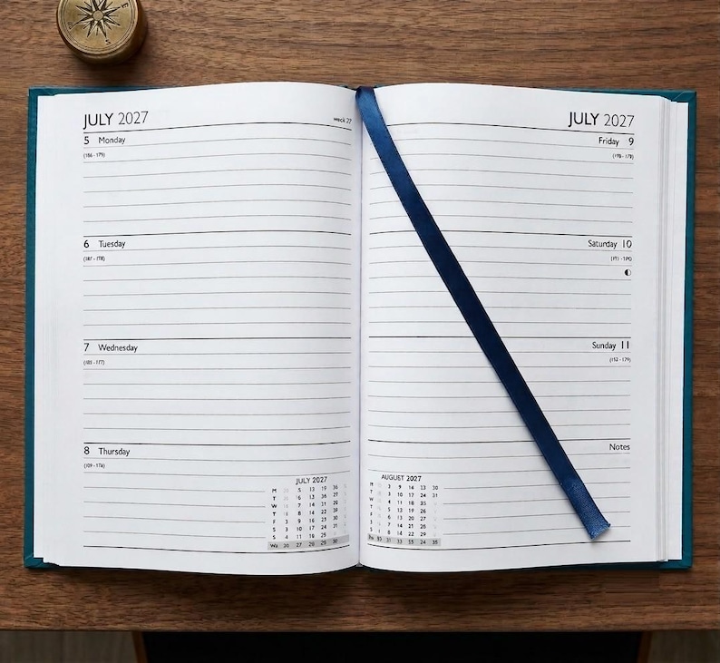 2027 diary A6 A5 A4 Page a Day Week to View Diary Hardback Full Year Planner Case bound Back Cover image 5