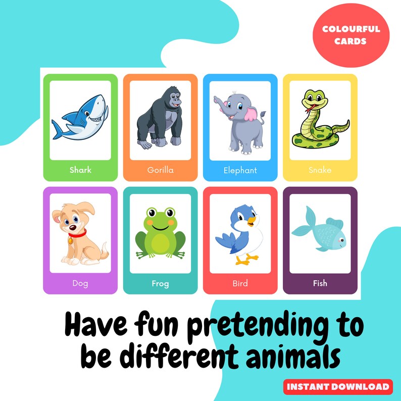 Printable Kids Charade Cards for Ages 4-8, Fun and Engaging Game for ...