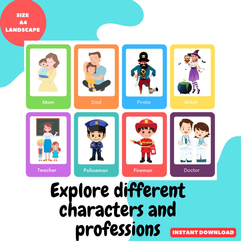 Printable Kids Charade Cards for Ages 4-8, Fun and Engaging Game for ...