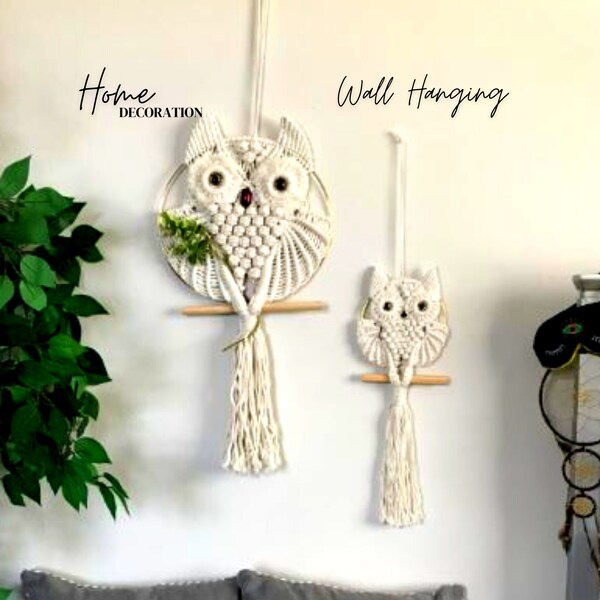 Owl Macrame Wall Hanging Etsy