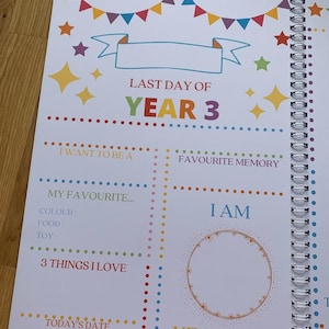 Last day of year 3 school memory book example page