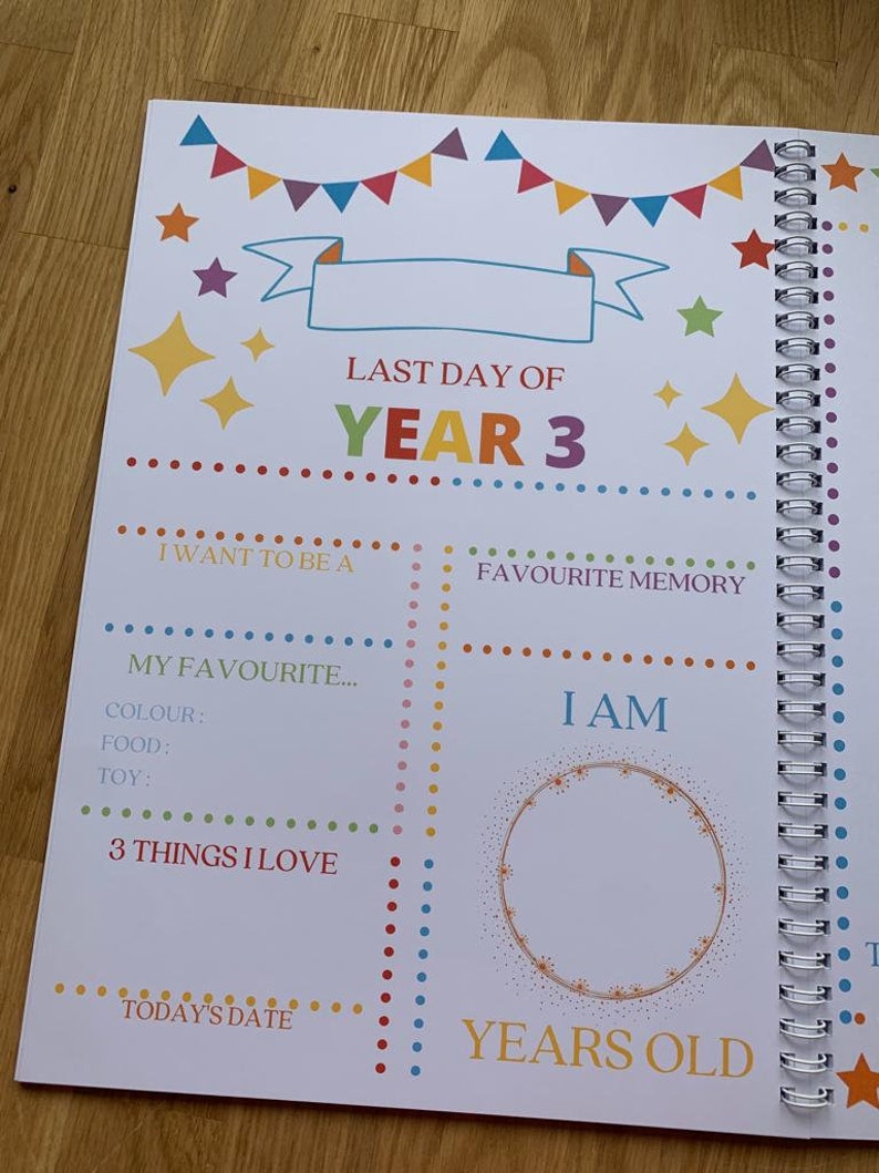 Last day of year 3 school memory book example page