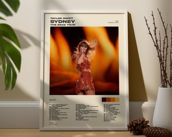 Taylor Sydney AUS Night 3, Eras Digital Download Poster  Tour Setlist Poster With Surprise Songs