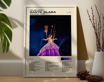 Taylor Santa Clara CA Night 1 Eras Digital Download Poster Tour Setlist Poster With Surprise Songs