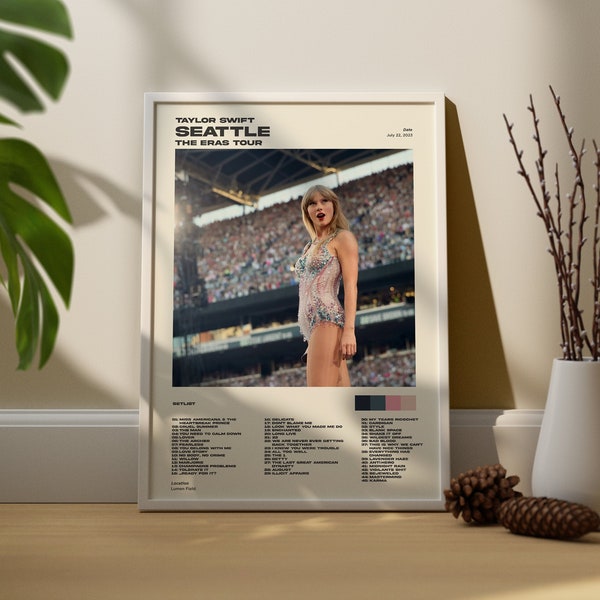 Taylor Seattle WA Night 1 Eras Digital Download Poster  Tour Setlist Poster With Surprise Songs