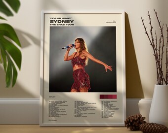 Taylor Sydney AUS Night 1, Eras Poster de la setlist de la tournée en téléchargement numérique, avec des chansons surprises