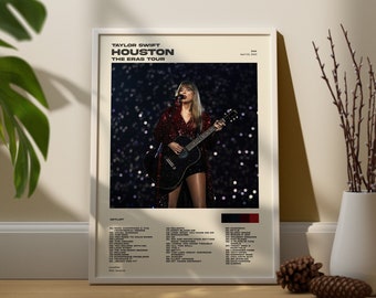 Taylor Houston TX Night 2 Eras Digital Download Poster Tour Setlist Poster With Surprise Songs