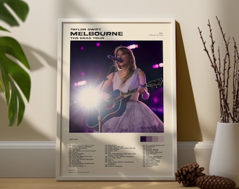 Taylor Melbourne AUS Night 1, Eras Poster de la setlist de la tournée en téléchargement numérique, avec des chansons surprises