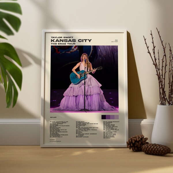 Taylor Kansas City MO Night 1 Eras Digital Download Poster Tour Setlist Poster With Surprise Songs