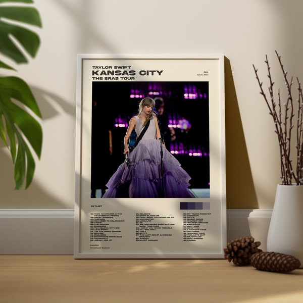 Taylor Kansas City MO Night 2 Eras Digital Download Poster  Tour Setlist Poster With Surprise Songs