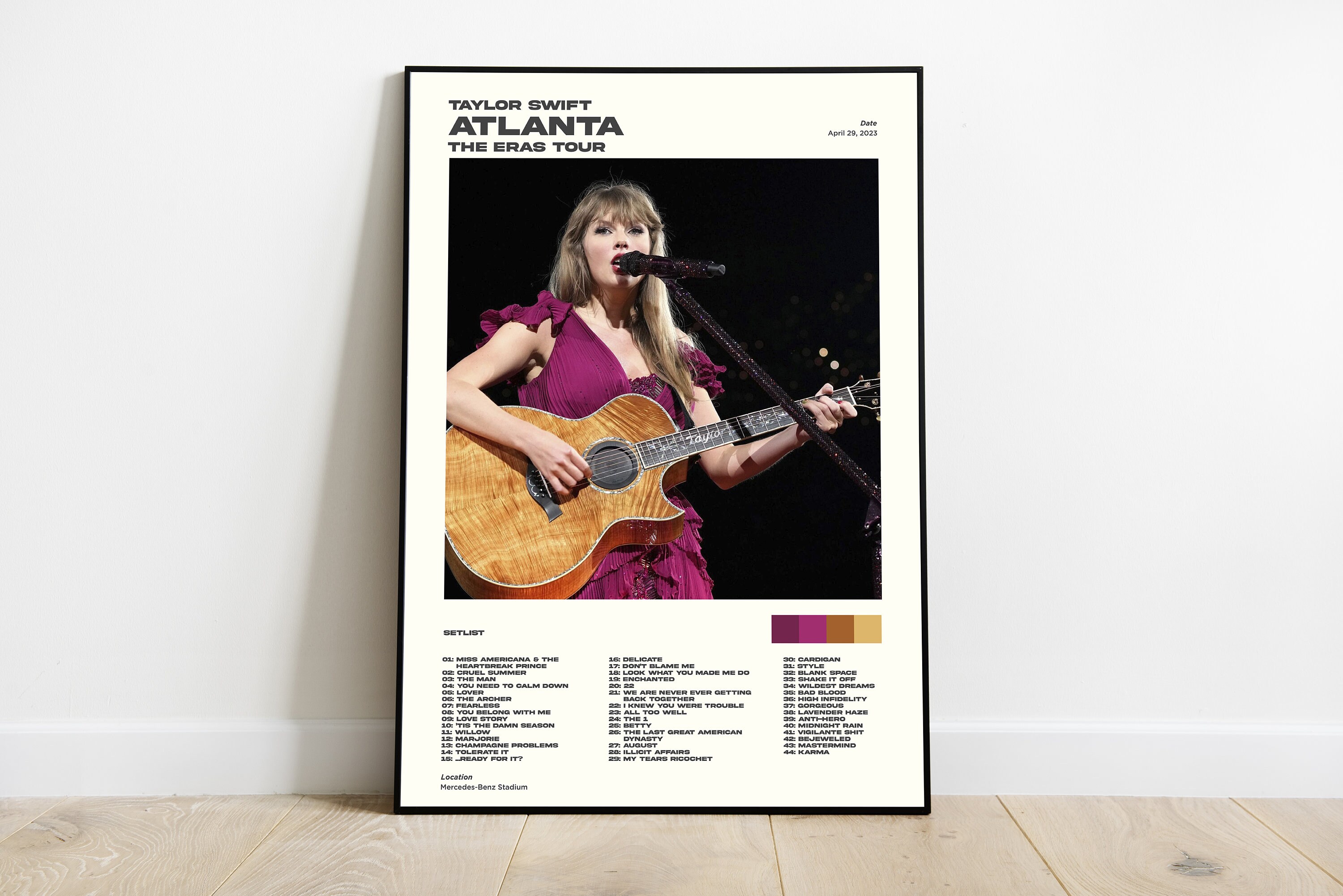 Taylor Atlanta GA Night 2, Eras Tour Poster