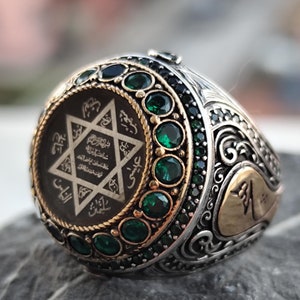 Seal of Solomon Ring, Handmade Mystic Jewelry, King Solomon Silver Ring, Kabbalah Ring, Archangel Silver Ring, Spiritual Silver Ring for Men
