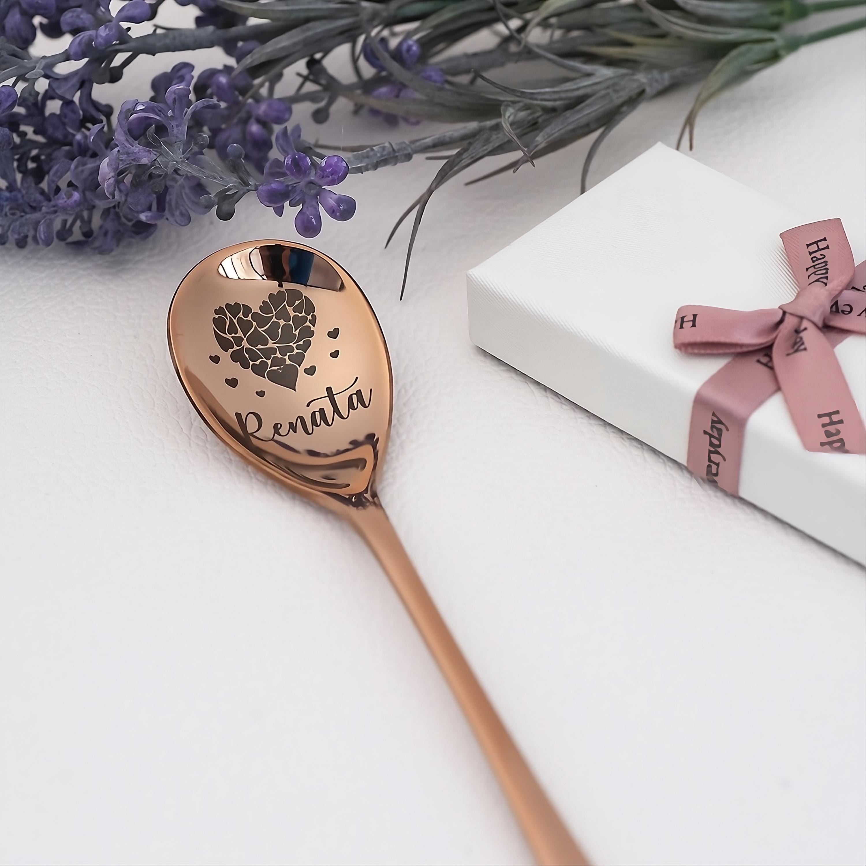 Spoon Writing Custom Name Stainless Steel Spoon, Engraved Coffee or Tea (5.3-8 Inch ...
