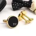 Engraved Gold Cufflinks – Custom Initials – Groomsmen Proposal Gift – Personalized Wedding Cufflinks – Best Man Gift – Groom Accessory product logo