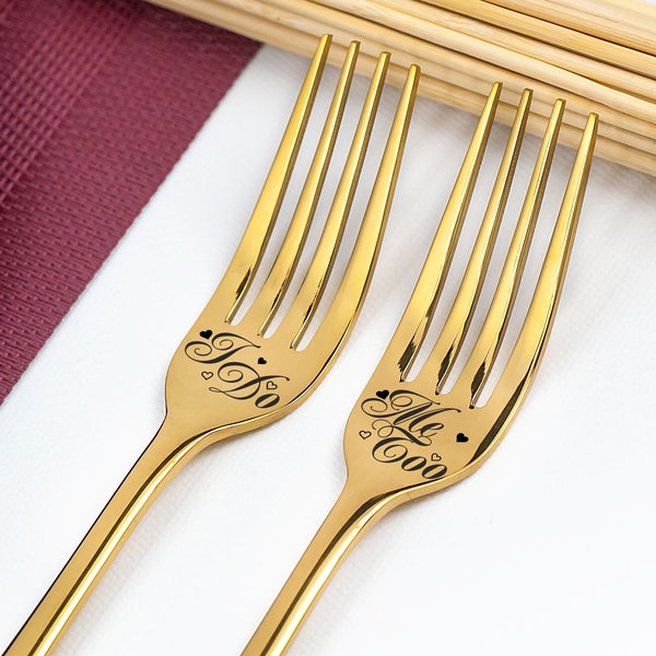 Wedding gift - personalized forks Custom forks I do Me too Personalized gift Wedding forks