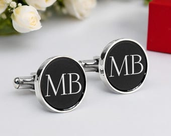 Personalized Wedding Cufflinks – Custom Engraved Gold Cufflinks for Groom, Father of the Bride, Elegant Wedding Day Gift for Him