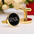 Custom Engraved Gold Cufflinks Groom Wedding Accessories Anniversary Husband Gifts  Groomsmen gift Wedding gift Cufflinks for men product logo