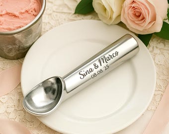 Custom Engraved Ice Cream Scoop - Wedding or Bridal Shower Favor