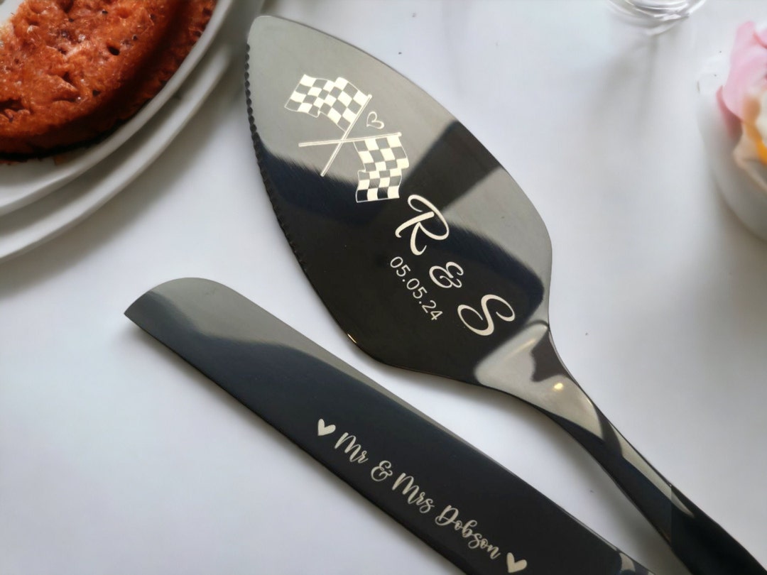 Personalized CAKE CUTTING Set Wedding Cake Cutter Engraved Cake Server