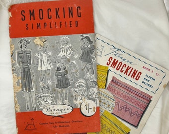 Vintage Smocking Books - Smocking Simplified and Smocking Book 2 - circa 1950s - Paragon Art Needlecraft