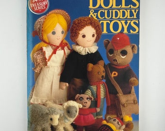 Treasury of Dolls & Cuddly Toys Family Circle Book of Knitting Crochet and Sewing Patterns for plush toys - vintage magazine