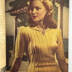 1945 Knitcraft Quaterly Magazine Knitting Annual 1940s patterns for dresses cardigans gloves hats and more WW2 era image 7