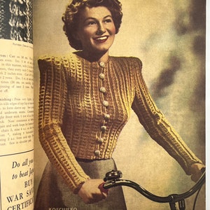 1945 Knitcraft Quaterly Magazine Knitting Annual 1940s patterns for dresses cardigans gloves hats and more WW2 era image 5