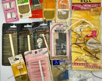 Vintage sewing needle collection - darning curved tapestry beading embroidery crewel and more
