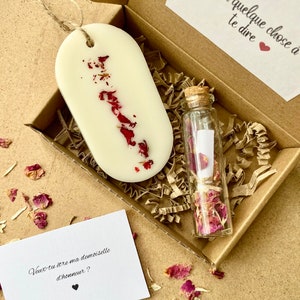 Customizable gift box | Secret message bottle | Scented suspension | Pregnancy announcements, wedding, godmother request, witness gift