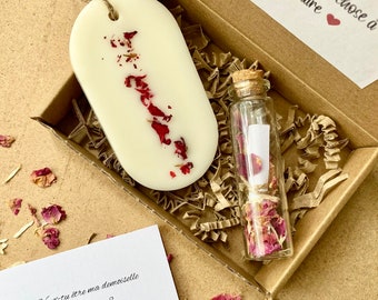 Customizable gift box | Secret message vial | Scented suspension | Pregnancy announcements, marriage, godmother request, witness gift