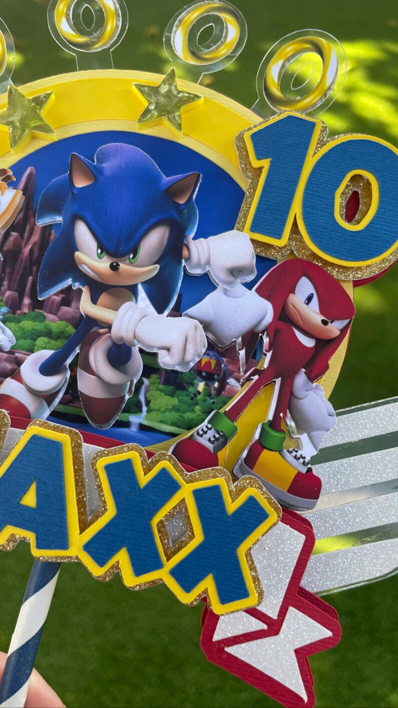 Sonic Cake Topper Sonic the Hedgehog Party Decor Sonic Etsy