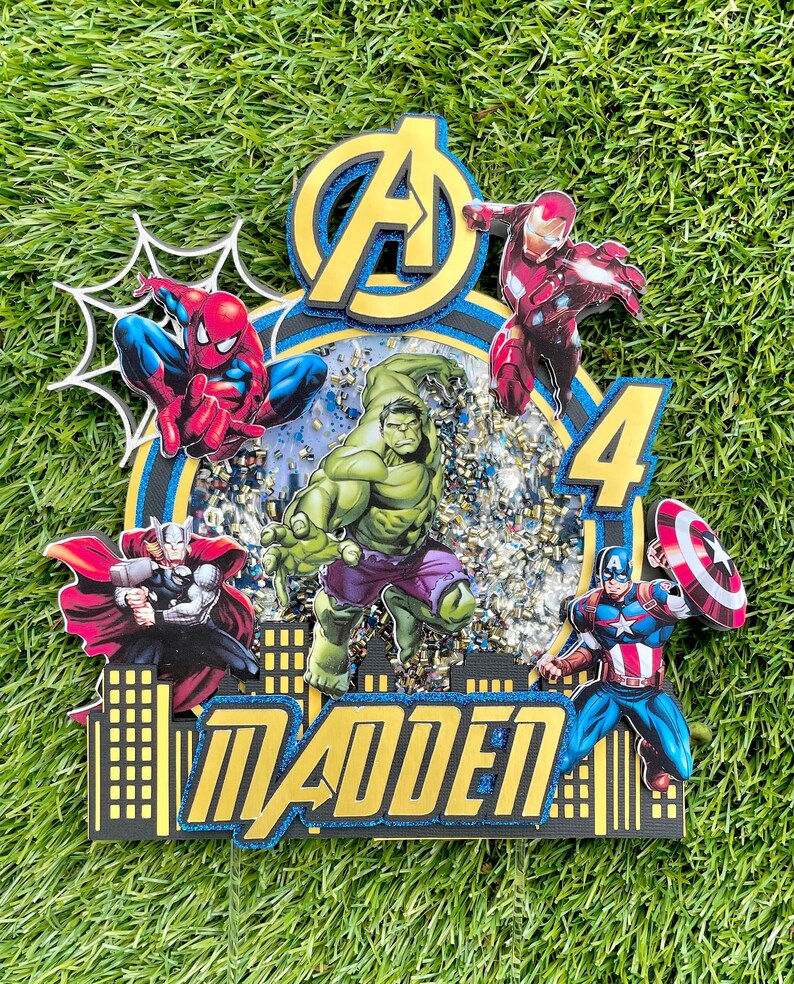 Personalised Avengers Edible Cake Topper – Any Age, Icing Sheet, Multicoloured