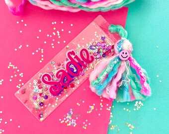 Personalized glitter bookmarks, Teacher gifts, Personalized confetti bookmarks, Book Accessories, Book lover gifts, Book club gifts, Reading
