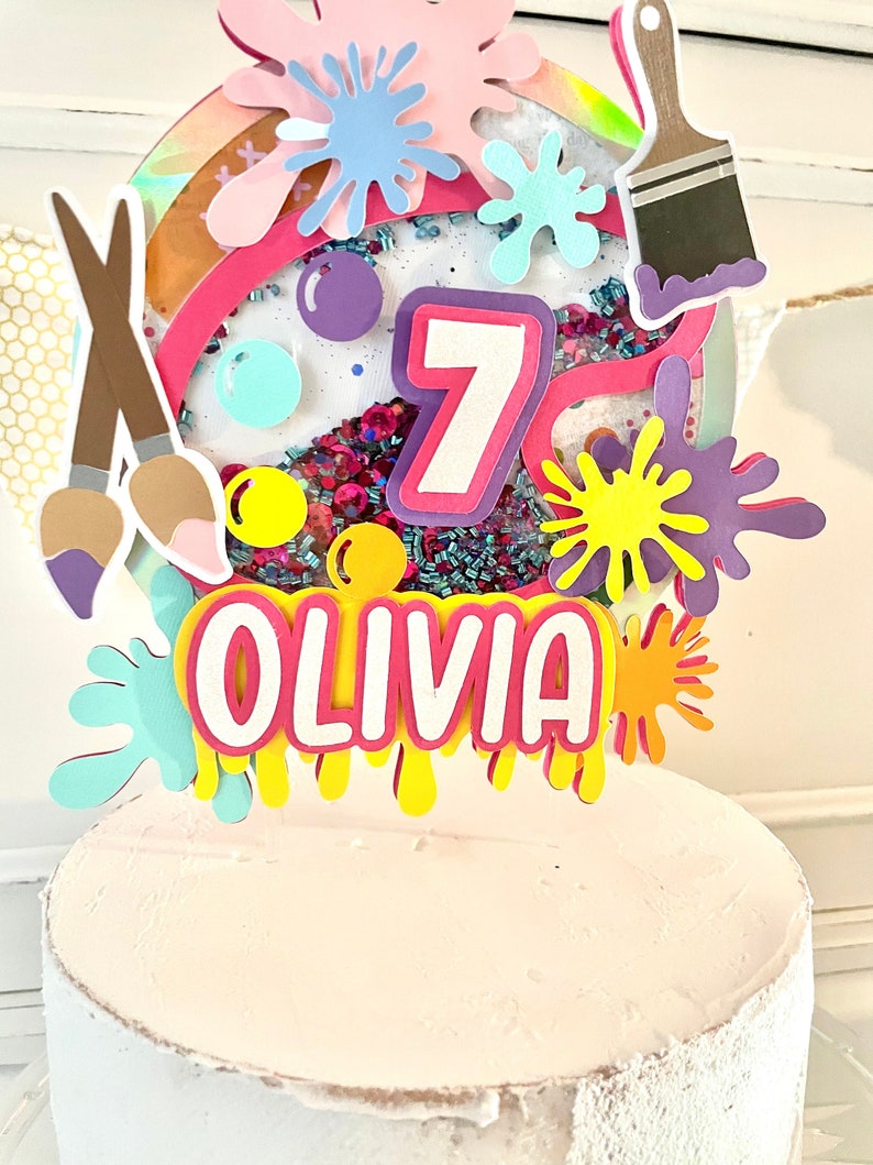Paint Cake Topper Art Cake Topper Painting Birthday Theme Etsy