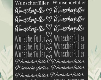 Rub Ons I Rub-On Wunscherfüller, A5, Transfer Sticker, z.B. f. Raysin / Keraflott, Geschenk -weitere im Shop!