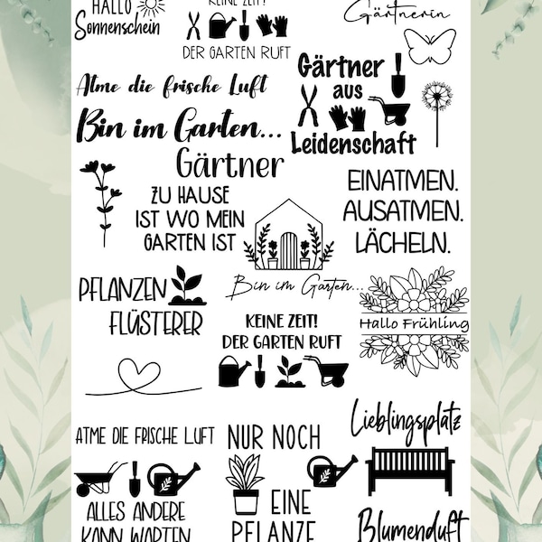 Rub Ons I Rub-On Garten, A5, Transfer Sticker, z.B. f. Raysin / Keraflott, Geschenk -weitere im Shop!