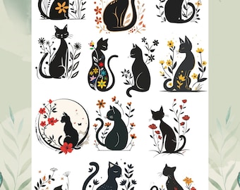 Rub Ons I Rub-Ons Katzen, A5, Transfer Sticker, z.B. f. Raysin / Keraflott, Geschenk -weitere im Shop!