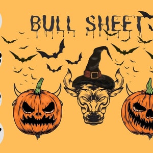 Bull Sheet PNG, Halloween Png, Bull Png, Ghost Cows Png, Funny Cow Png, Fall Png, Cow Lover Png, Spooky Season Png, Instant Download