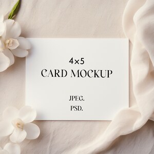 Horizontaal 5x4 kaartmodel | Minimalistisch kaartmodel | Boho briefpapier mockup | Mockup voor huwelijksuitnodiging | 5x4 kaartmodel | PSD-JPEG Photoshop