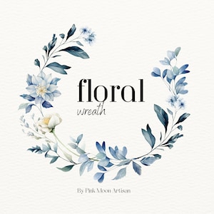 Watercolor Wreath Clipart | Wedding Clipart | Floral Wreath | Botanical Clipart | Minimalist Flowers | Botanical Wreath | Flower Wreath PNG