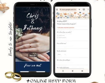 Wedding Invitation Website & Online RSVP Page | RSVP Registration, DIY Wedding Template Rsvp Tracking, Digital Rsvp Form Wedding Site Invite