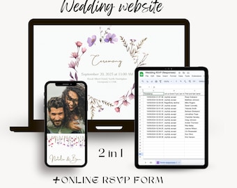 DIY Wedding Template Invitation Website & RSVP Form Online RSVP Page Event Registration Rsvp Tracking Digital Rsvp Wedding Website Invite