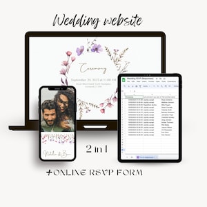 DIY Wedding Template Invitation Website & RSVP Form Online RSVP Page Event Registration Rsvp Tracking Digital Rsvp Wedding Website Invite