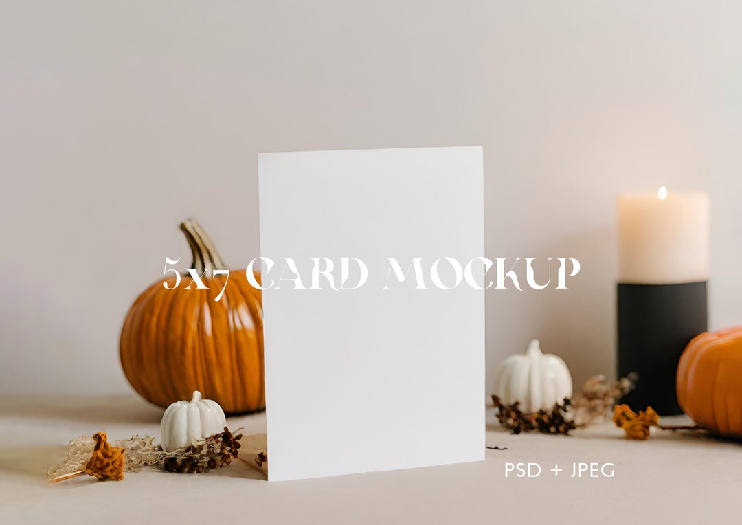 5x7 Halloween Card Mockup | Halloween Invitation 5x7 Card Mock ...