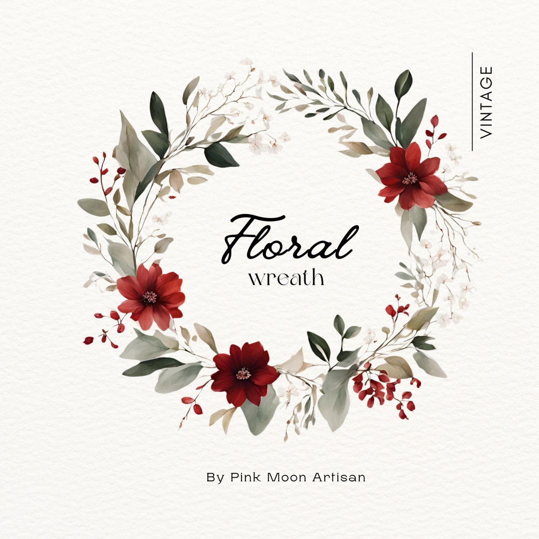 Vintage Floral Wreath | Wreath Clipart | Wedding Invite Clipart ...