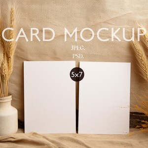 Two Cards Mockup | 5x7 Card Mockup | Rustic Wedding Invite Mock | Greeting Card Invitation Mock | 5x7 Photoshop Card | PSD JPEG Smart Object