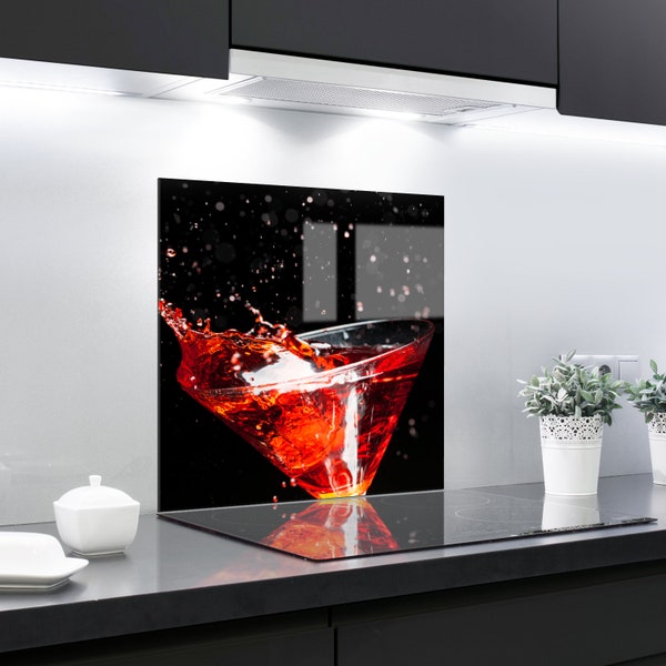 Splashback Tempered Glass Heat Resistant Toughened Decorative - 60 x 65 cm - 4 mm Thick - Perfect Behind  Ceramic and Induction